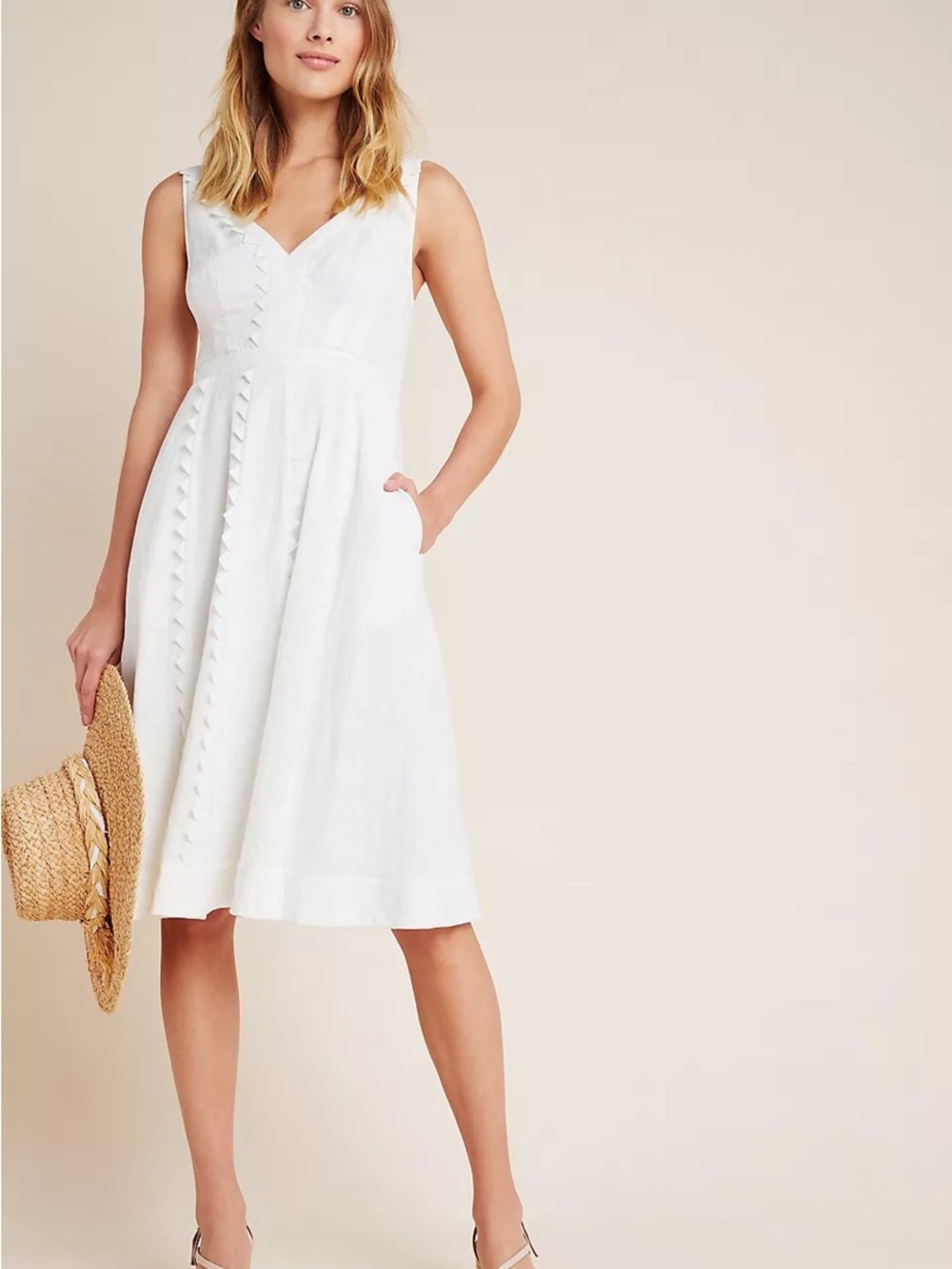 Anthropologie Brighton White Textured Dress
